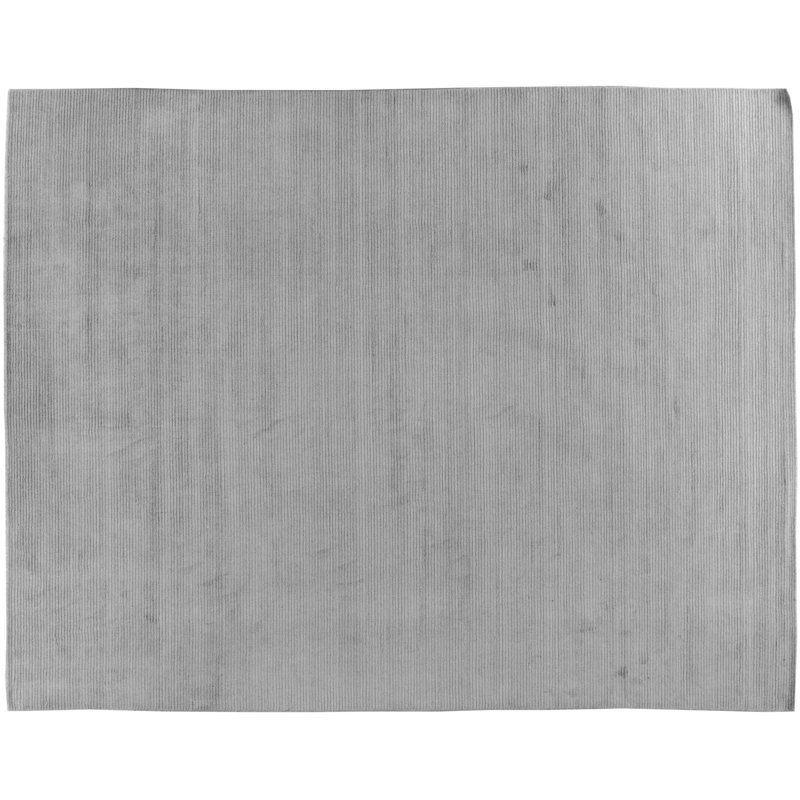 Tapis unique en laine / viscose noué à la main gris de 9 pi x 12 pi