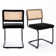 Crumley 18.8" H Upholstered Side Chair with Cane Rattan Back and Steel Frame