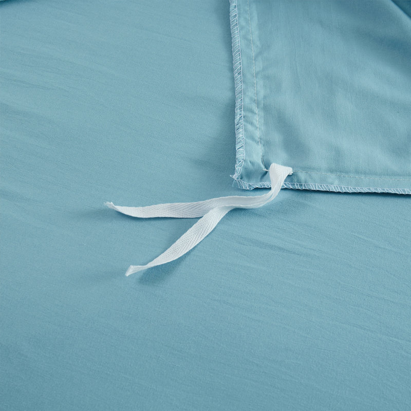 Ensemble de housse de couette en microfibre brossée, Housse de couette pour très grand lit et 2 taies, Bleu-gris