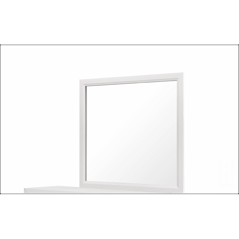 Miroir Mirage: Miroir mural élégant et élégant pour les intérieurs modernes, facile à installer et durable, Blanc