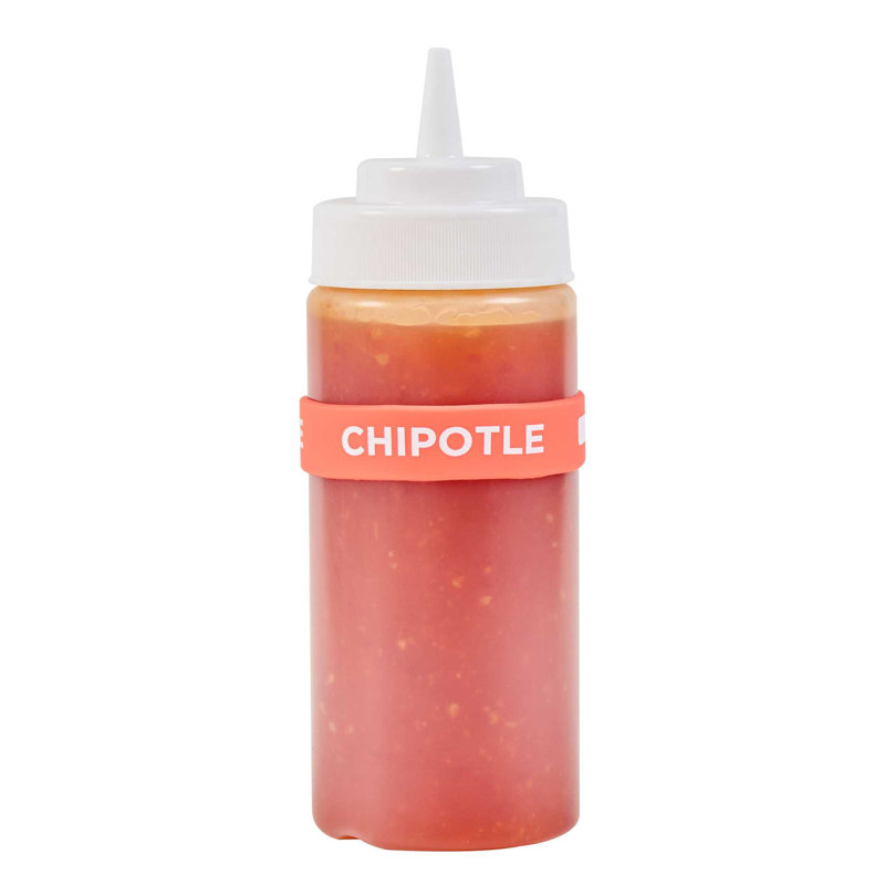  Bande d'identification en silicone pour bouteille à presser en silicone de 1 unité de 2,75 pouces allant au lave-vaisselle, bande rouge anti-dérapante Chipotle