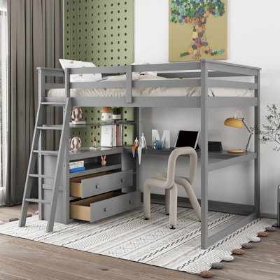 Gonsoulin Kids Full Loft Bed with Drawers