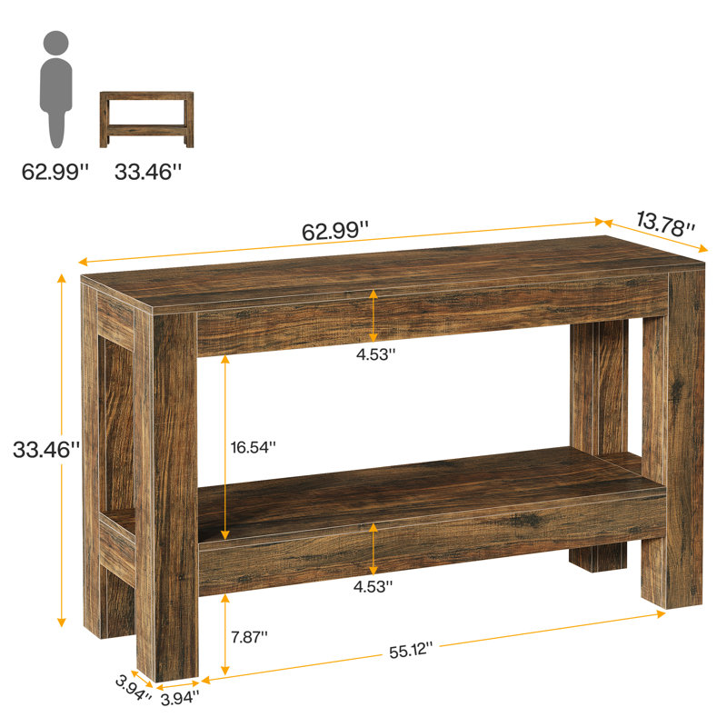 160cm Console Table, Brown