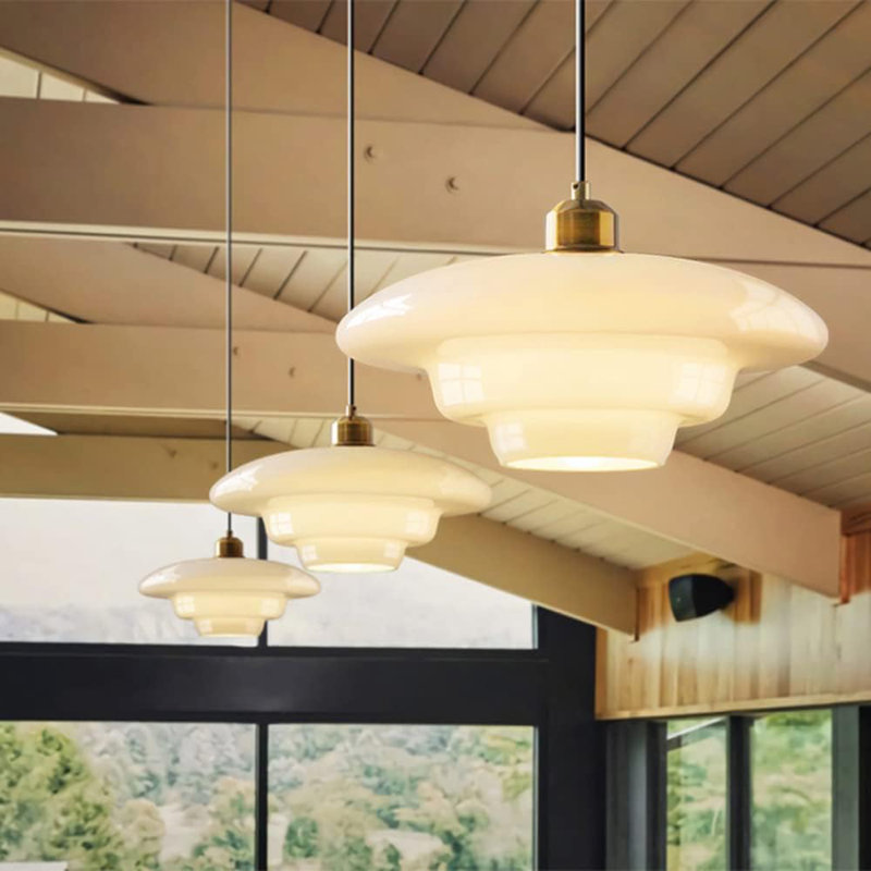 Luminaire suspendu Mid-Century doré nordique