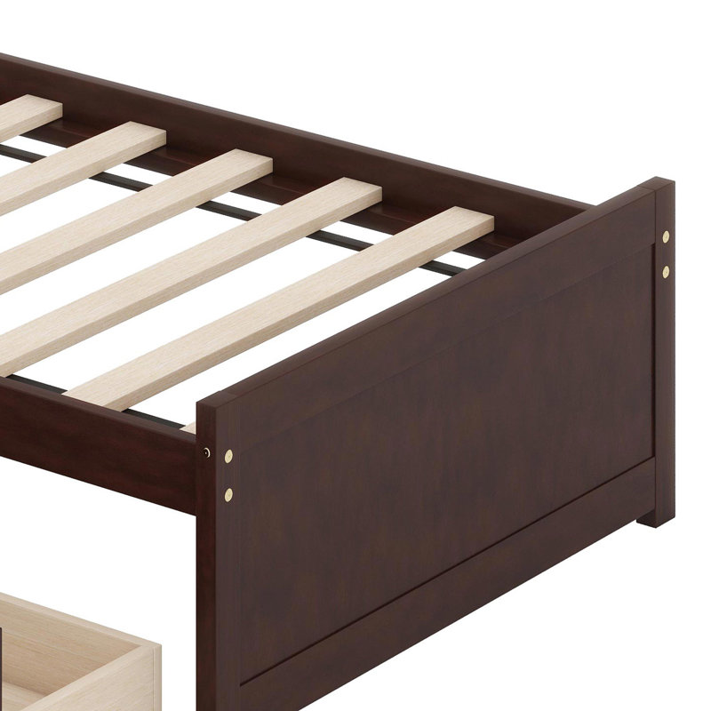 Lit de rangement fonctionnel avec rangement intégré, Espresso
