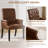 Tufted Upholstered High Back Dining Armchair, Faux Leather-1544929037