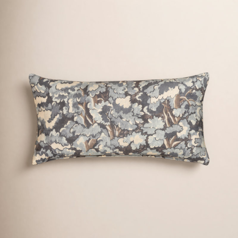 Coussin Cascade Tongas, Bleu, Polyester, Rectangle H 14 po x l 26 po