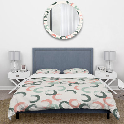 Ensemble de housse de couette bleu, rose, boho et écume de mer