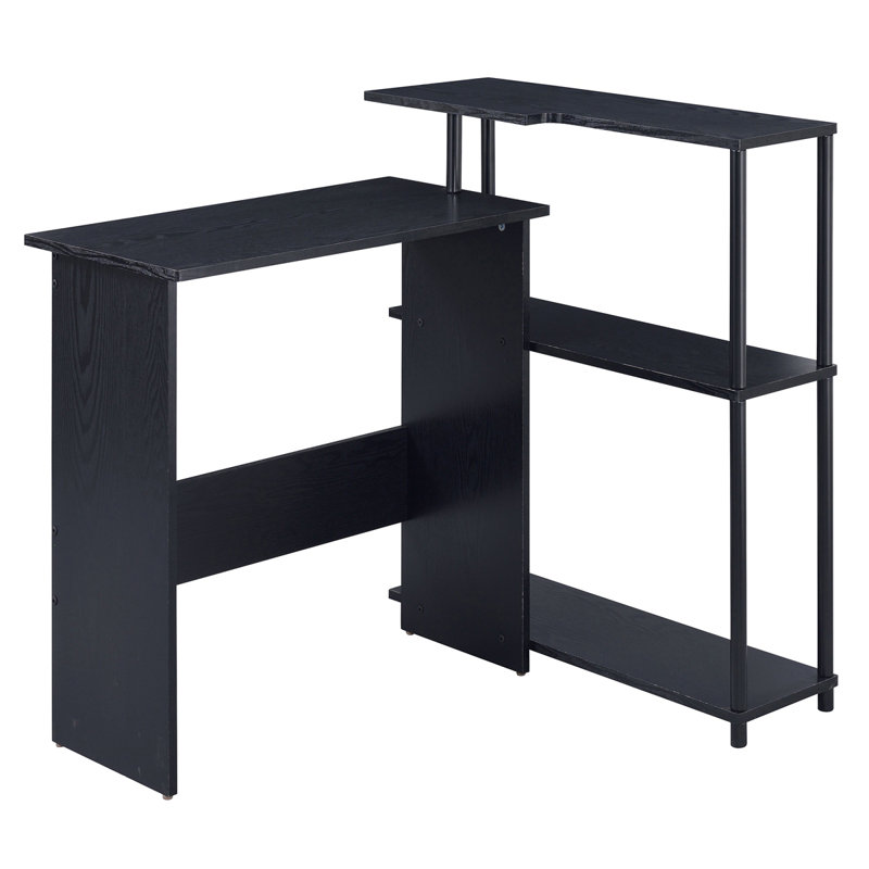 Black Finish Writing Desk, White/Black, 34" H x 42" W x 32" D