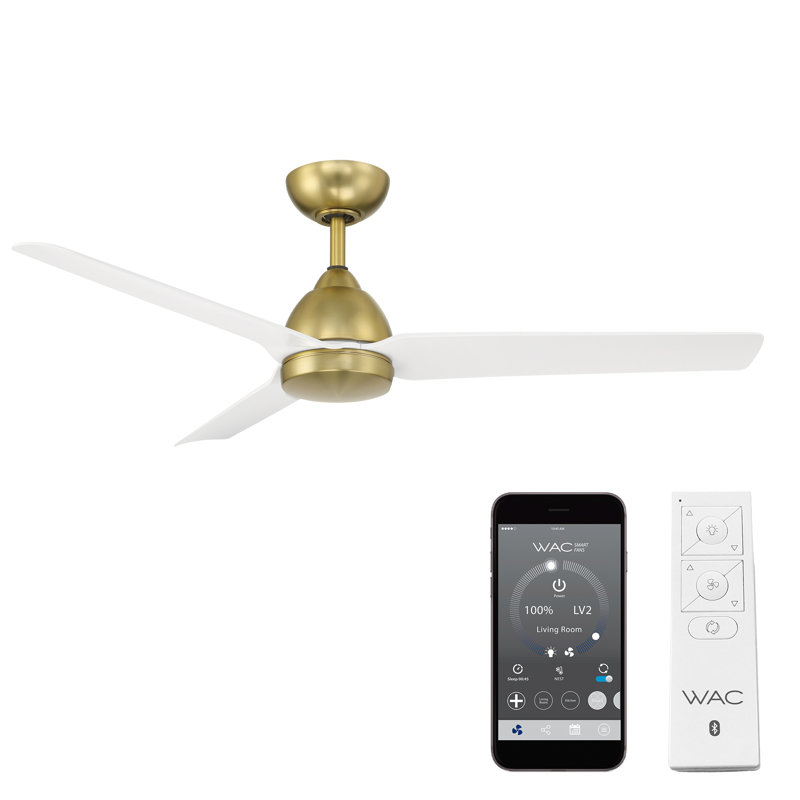 54" Mocha 3 - Blade Outdoor/Indoor Smart Propeller Ceiling Fan with Remote Control Included, Works With Google Assistant, Amazon Alexa, Samsung Smart Things