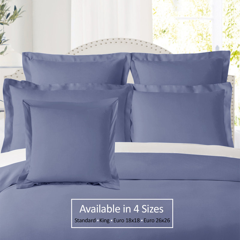 Taie décorative 100% polyester , Bleu acier, 20 po x 26 po