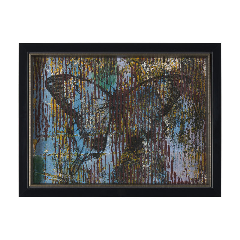 Reproduction d'art encadrée à la main, Papillon III, 21.5" H x 16.5" W