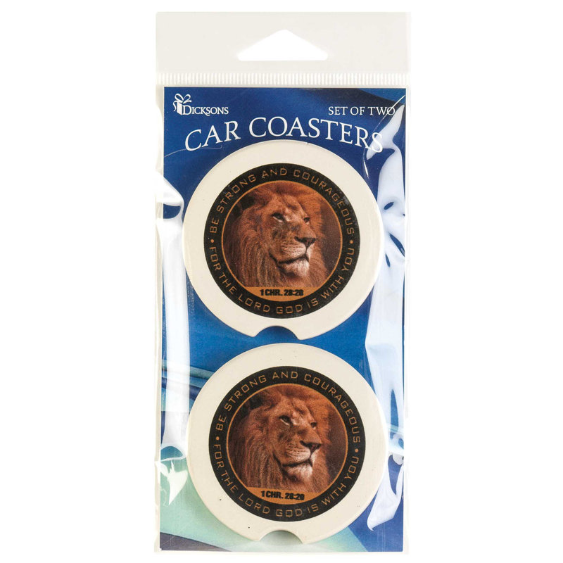Car Coasters Be Strong 1Chr 28:20 2-Pack