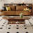 Simple oval-shaped solid wood coffee table-112745385