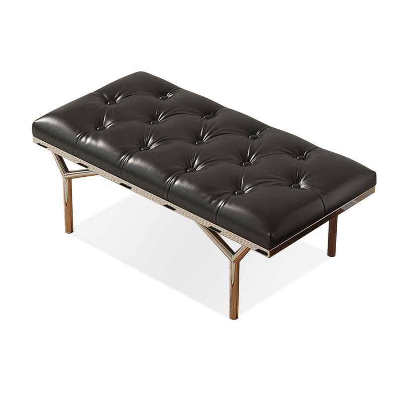 Banc rembourré vert, Noir