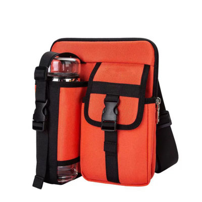 Sac à bandoulière compact et imperméable - Porte-bouteille d'eau intégré et confort pour bandoulière - Nylon imperméable - Pour l'extérieur / les déplacements