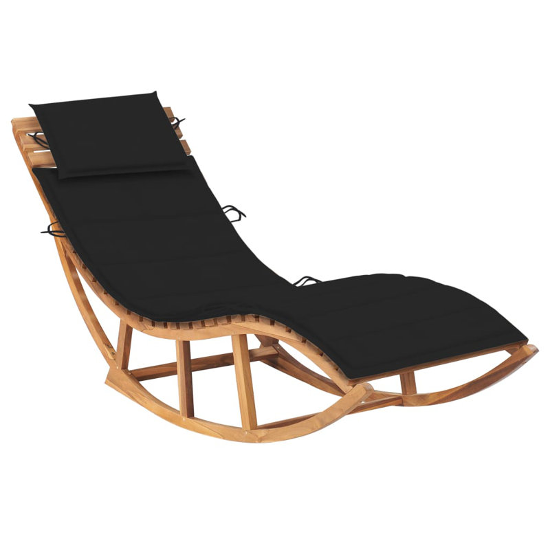 Wally 24" Long Teak Single Chaise with Cushions, Cream