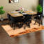 Modern 7-piece Dining Table Sets, Wood & Velvet, Compact Spaces