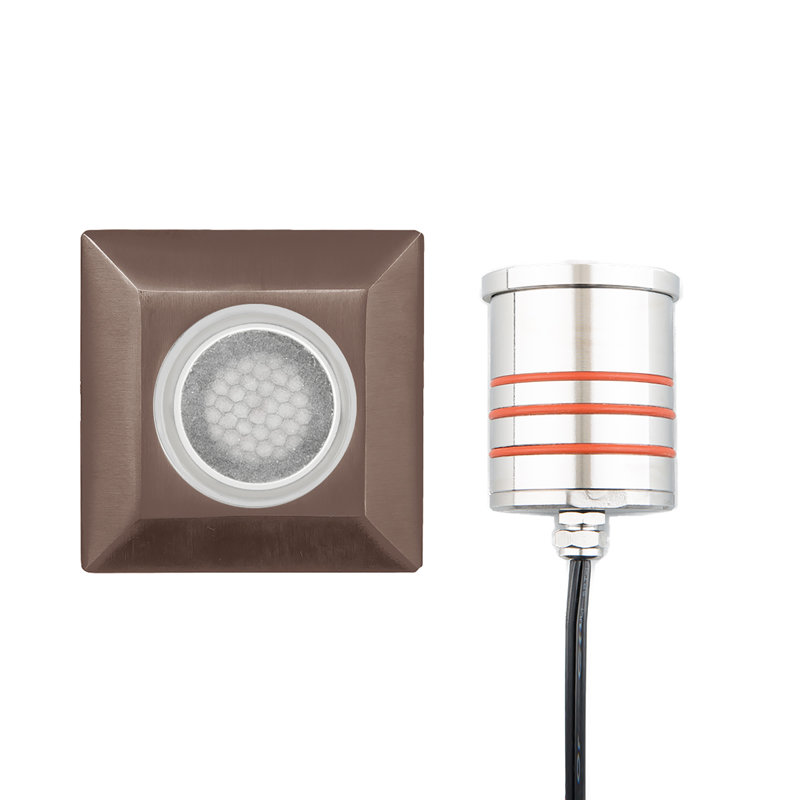 Puits de lumière en métal à basse tension intégré, Acier inoxydable / bronze