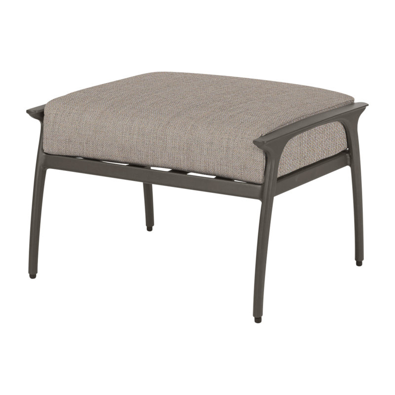 Amari Outdoor Ottoman, Cast Ash Sunbrella® Plainweave, Carbon