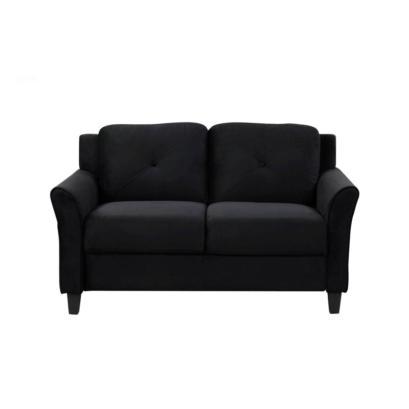 Wilgus Upholstered 64.10'' Sofa, Black, 31.1" H x 64.1" W x 29.5" D