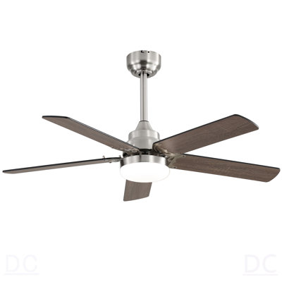 Ventilateur de plafond de 42 pouces avec éclairage pour la chambre à coucher, le salon - télécommande, fonction à DEL à 3 couleurs à intensité variable et mémoire, moteur à courant continu réversible, minuterie 1/4 / 8H