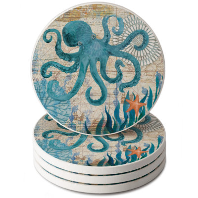 Stoneware 4 Piece Coaster Set