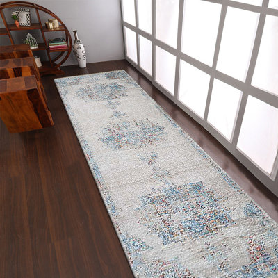 Crayton MACHINE MADE POLYESTER AREA RUGS  - Runner | Multicolor, Oriental Design, Area Rugs for Living Room, Bed Room