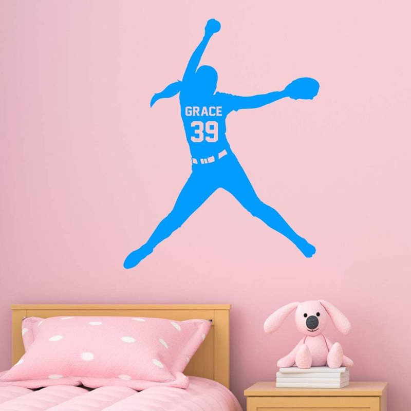 Wall Decal, 17" H x 13" W, Sky Blue, Yes