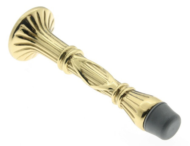 Solid Brass Baseboard Stop, Polished brass no Lacquer