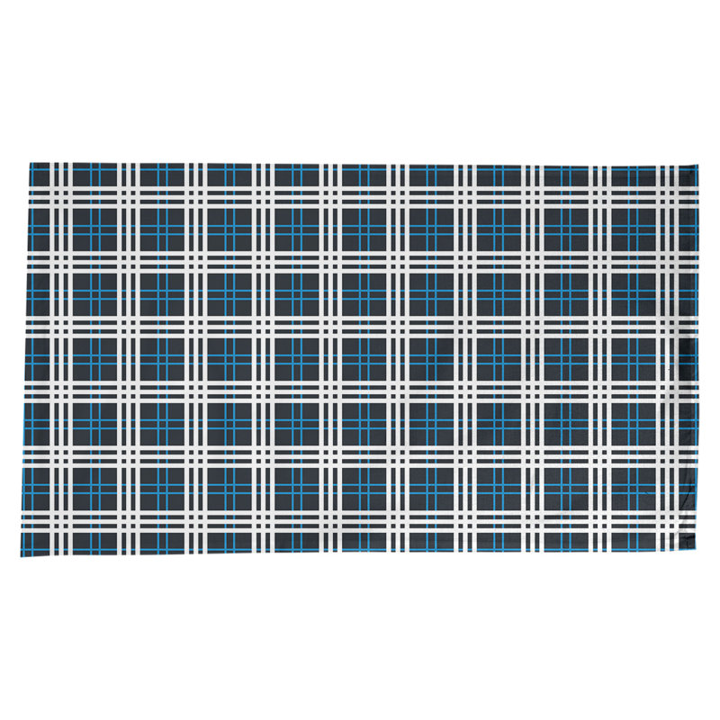 Nappe en mélange de coton à carreaux, Noir / bleu Carolina / blanc