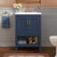 Meuble-lavabo moderne de 24 po au design sergé élégant avec charnières à fermeture en douceur, armoire de salle de bain avec structure ouverte au dos, tablette réglable