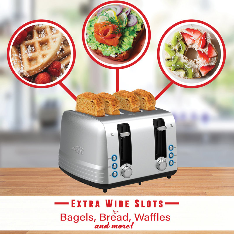 1,500-Watt Extra-Wide Stainless Steel 4-Slice Toaster