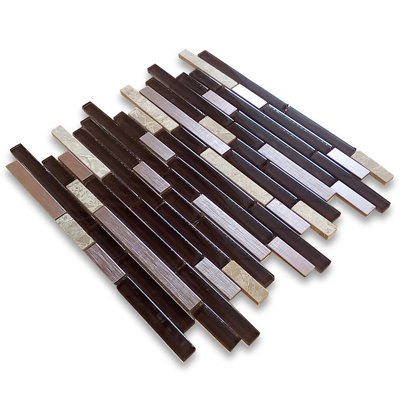 Carreau de mosaïque linéaire en marbre 12 po x 12 po pour mur et plancher