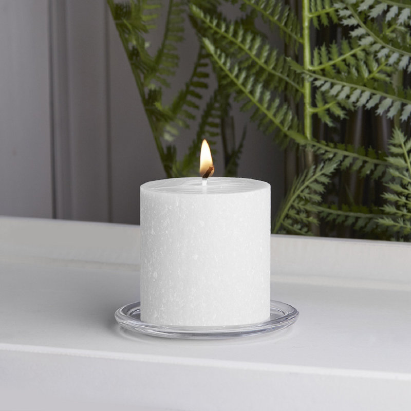 Bougie colonne non parfumée Timberline, H 3 po x l 3 po x P 3 po, Blanc