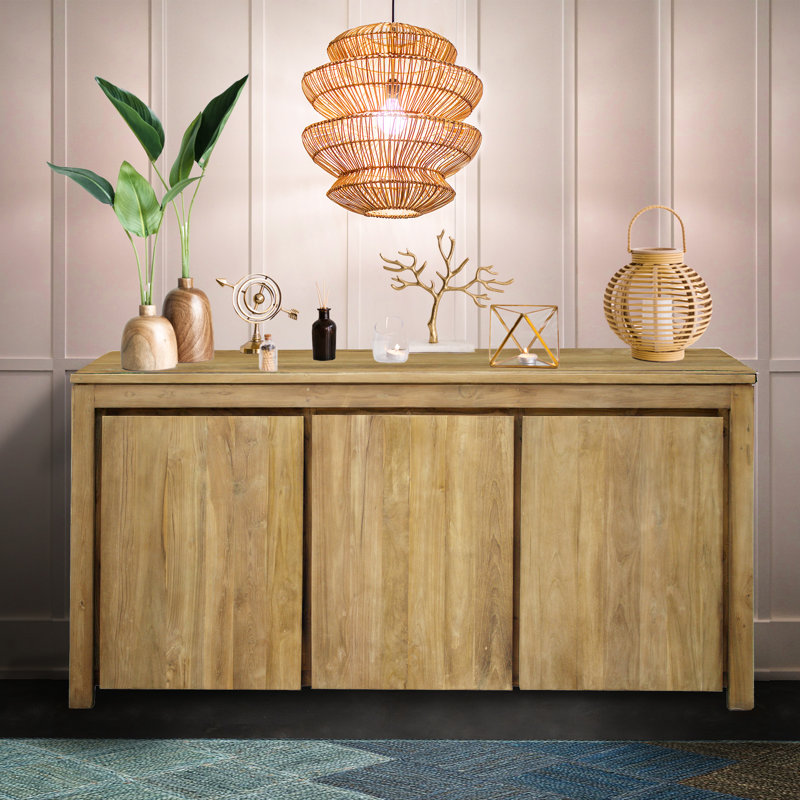 Buffet teck 3 portes recyclé Leisa
