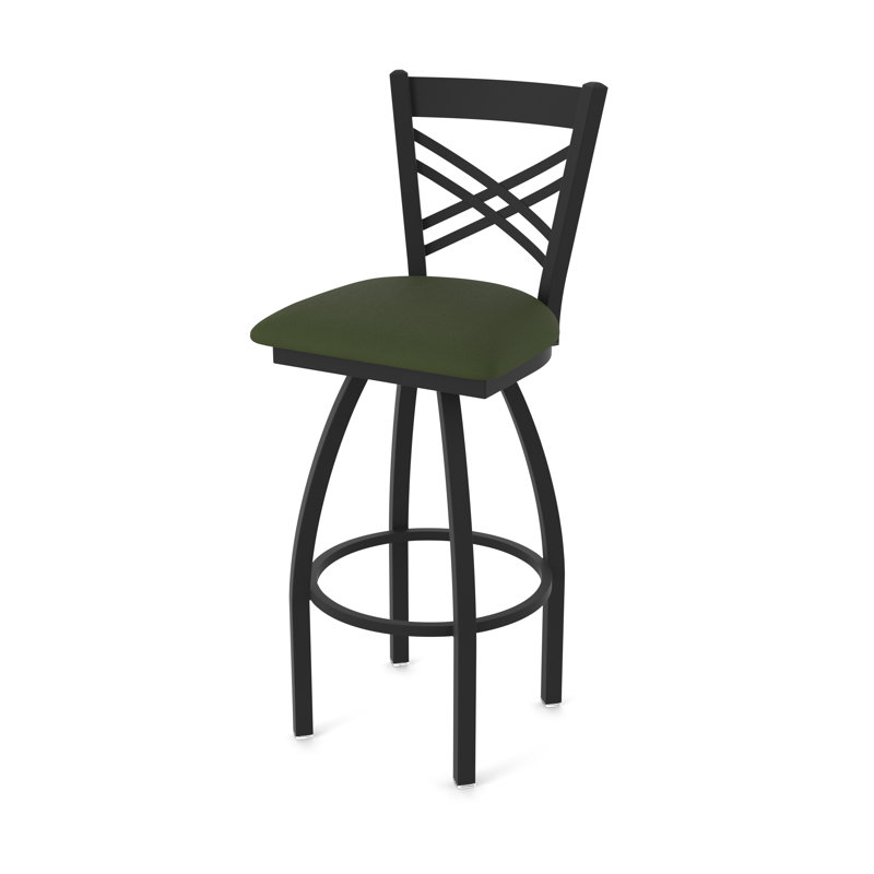820 Catalina Swivel Stool, Black Wrinkle, Vinyl-Canter Pine, Extra Tall (36" Seat Height)