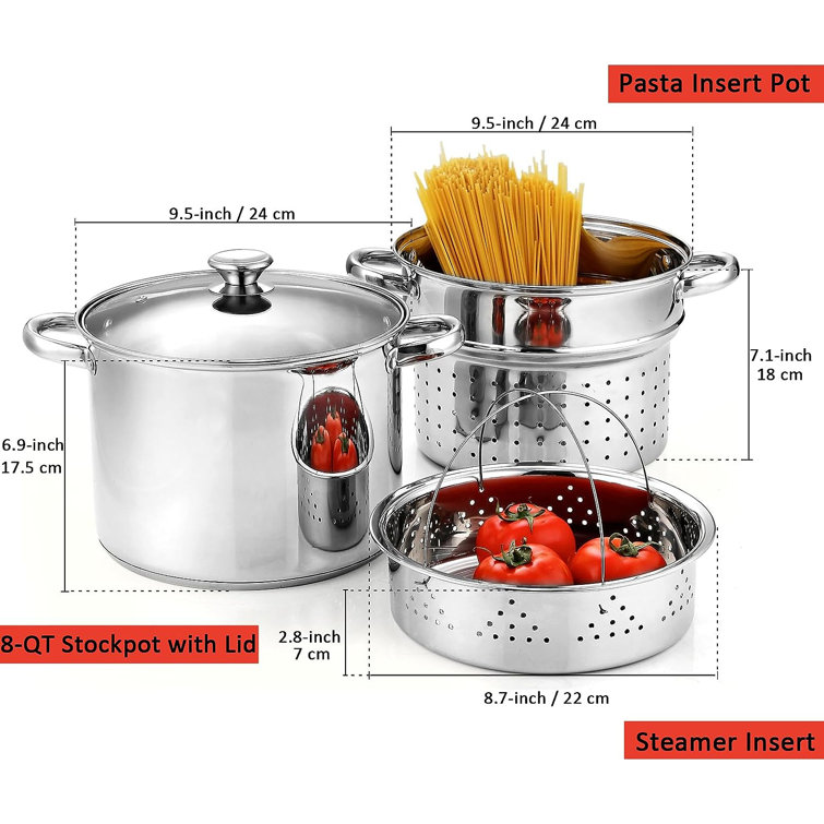 Cuisinart 12 Quart Stainless SteelPasta Set Includes Steamer