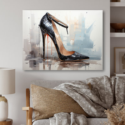 Black Fashion High Heel Power III - Fashion Print on Metal