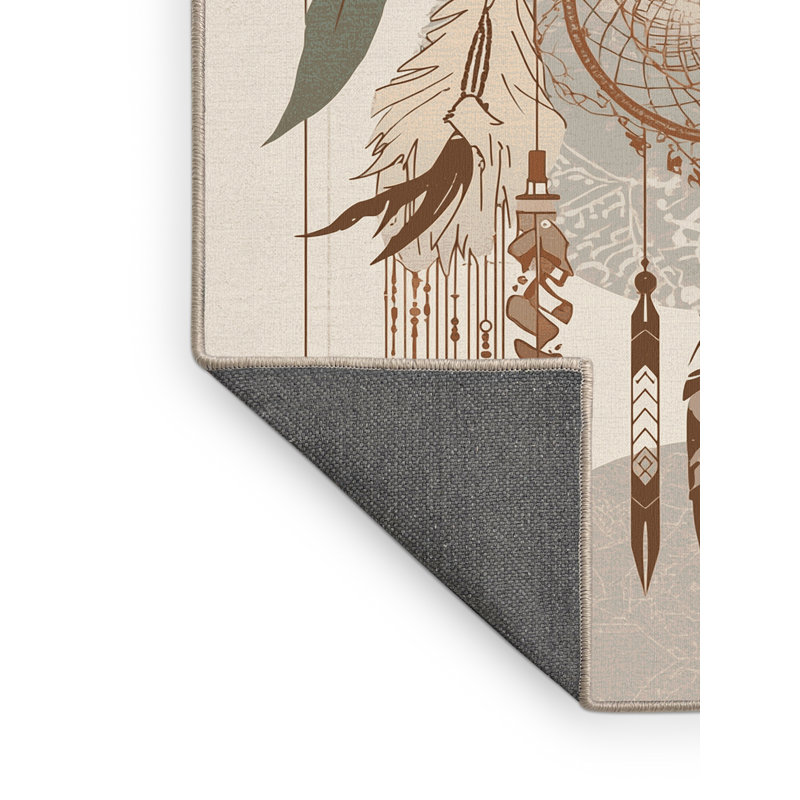 Tapis beige moelleux moelleux et moelleux à motif géométrique, 3 x 5