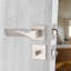 Modern Aura Premium Design Bathroom Door Handles on Square Rose with Dead Bolt, Latch, Ball Hinges and Thumbturn-1378754001