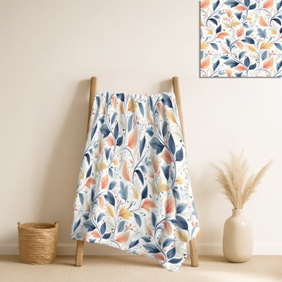 Botanical Paisley II – Boho Soft Blanket, Botanical Plush Throw