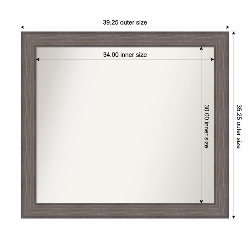 Miroir Hannaley, 35,25 po x 39,25 po, Rectangle