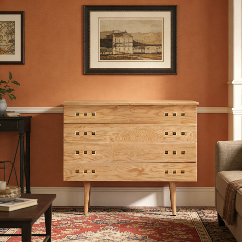 Commode d'appoint nordique de style rétro, Burlywood