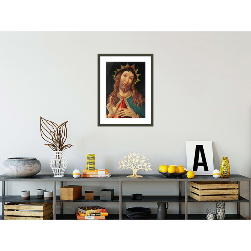 «Ecce Homo or The Redeemer» par Sandro Botticelli - reproduction d'art encadrée, H 29,5 po x l 22,62 po