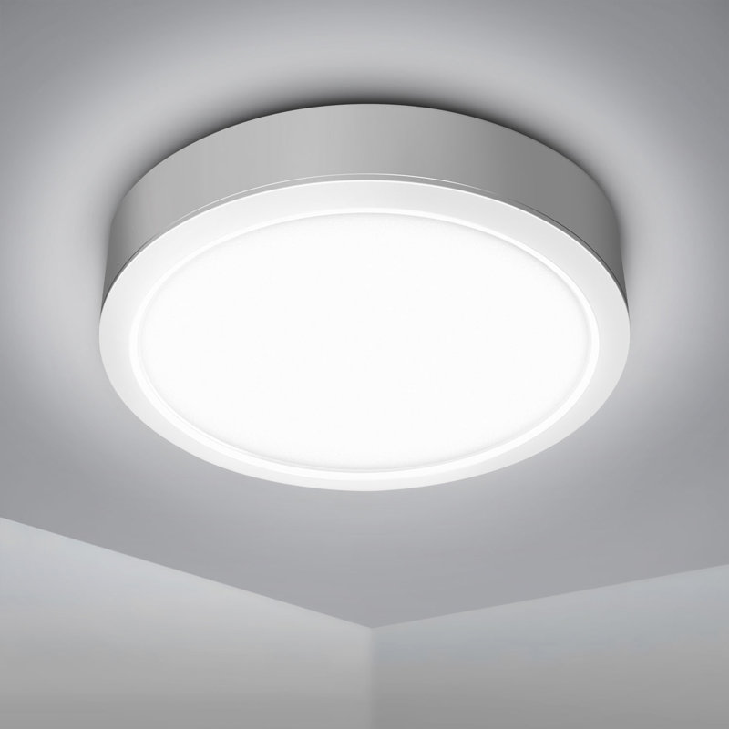 Semi Flush Mount, 3.8cm H x 22cm W x 22cm D, Silver, 24 W