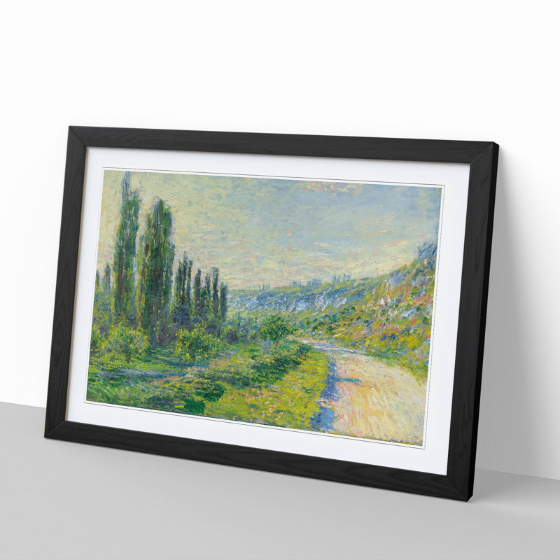 Lane in the Country by Claude Monet - Picture Frame Painting, 36cm H x 48cm W x 2cm D, Black Framed