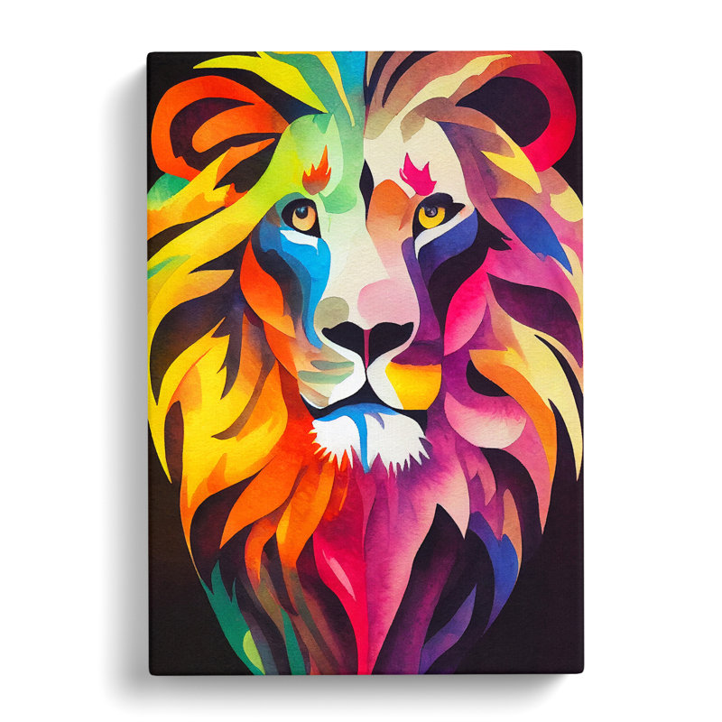 Watercolour Lion Vol.2 - Wrapped Canvas, 50cm H x 35cm W x 3cm D