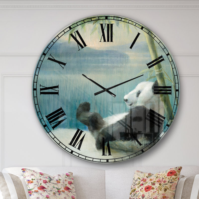 Panda Swigart après une longue journée - Horloge murale, Surdimensionné