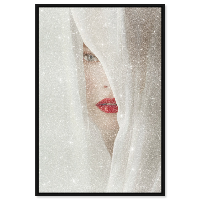 Secret Under Silk Print by Oliver Gal, 16"H x 11"W, Black Floater Frame